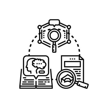 Intellectual study concept developing knowledge and learning vector