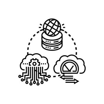 nube informática almacenamiento y Procesando global. datos vector