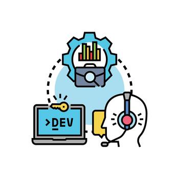 solicitud desarrollo formas apoyo software Ingenieria concepto vector