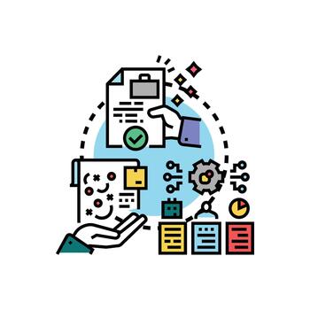 Solution oriented types product development process strategy vector