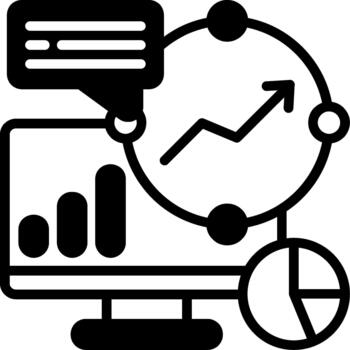 Trend Analysis Semi Solid Icon vector