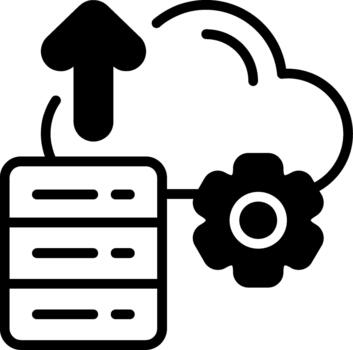 Data Upload Semi Solid Icon vector