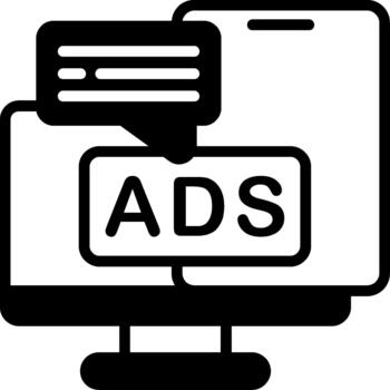 Responsive Ads Semi Solid Icon vector