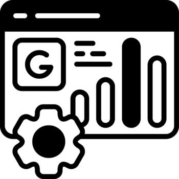 google analítica semi sólido diseño vector