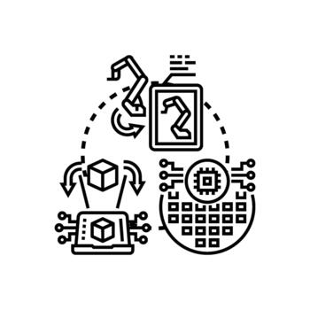 Cutting edge technological development process concept range variations vector