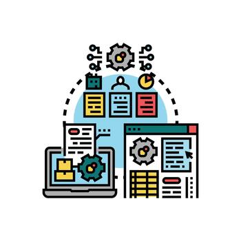 Standard forms operating procedure set preparing documentation process vector