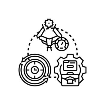 multi roscado conjunto flujo de trabajo proceso mejoramiento tecnología concepto formas vector