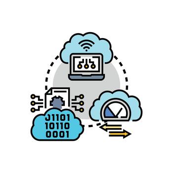 nube devops Ingenieria concepto para moderno software diversidad desarrollo vector