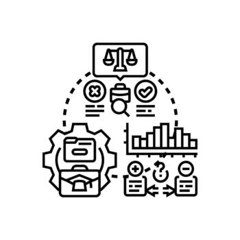 Informed decision making process workflow concept vector