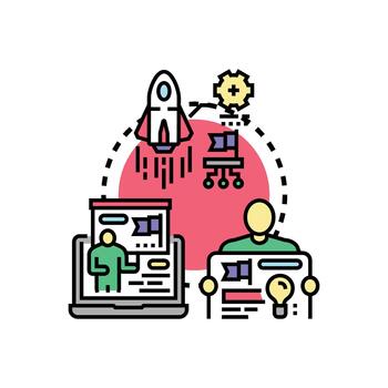 estilizado solicitud desarrollo comenzando proceso concepto vector