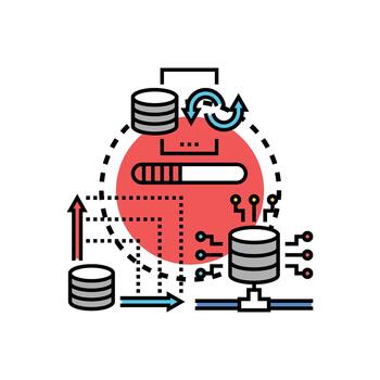 digital datos formas consumo Procesando y tecnología concepto vector