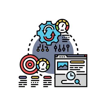observando formas optimizando proceso sistema multiestilo negocio desarrollo vector