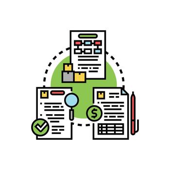 forms Transaction approved multistyle workflow documentation process concept vector