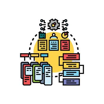 tarea Procesando secuencia gerente multiestilo flujo de trabajo formas plazos vector