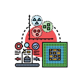 simplificado formas máquina inteligencia Procesando grande datos concepto vector