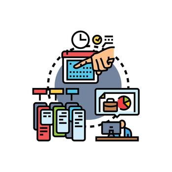compromiso formas simplificado a regular horarios tarea administración vector