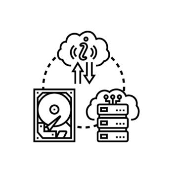 desestructurado datos almacenamiento y nube informática concepto vector