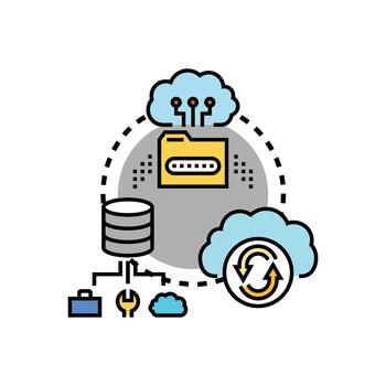 nube documento administración plataforma gerente rango datos almacenamiento Procesando vector