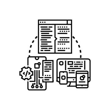 software pruebas proceso en múltiple multiestilo digital dispositivos vector