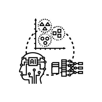 Artificial intelligence minimal processing data universal recognition. vector