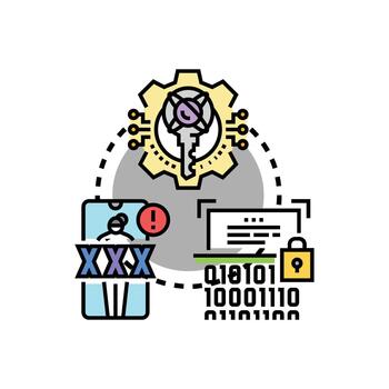 cifrado sensible información concepto paquete múltiple datos seguridad. vector