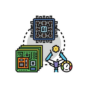 Modular system design developing artificial intelligence. concept multipack vector