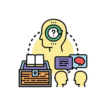 Intelligent. thinking platform variations multistyle processing information developing solutions vector