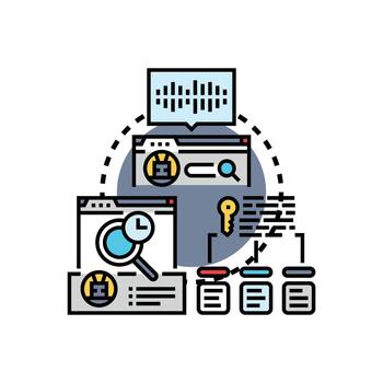 Search engine optimization process styles concept vector