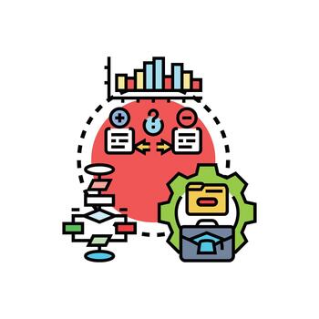edition Machine learning workflow design process development vector