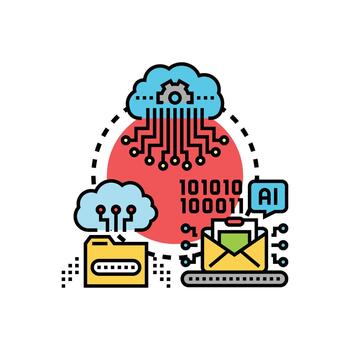 información encapsulación concepto nube multiestilo informática vector