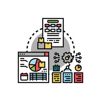 comerciante orientado modificación proceso analizando financiero conceptos datos vector