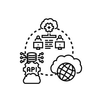 Cloud computing trends highlighting data forms management security styles vector