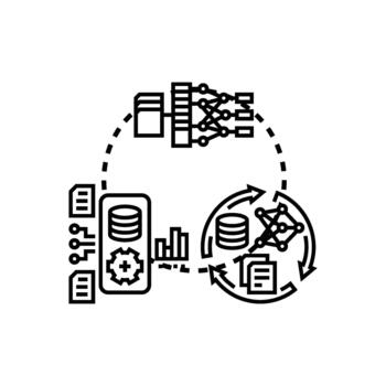 Machine intelligence processing computing data analysis styleset concept vector