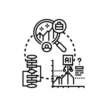 Smart algorithm series thinking process analyzing data concept vector