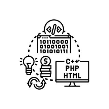 mudado rango diagrama a código software desarrollo vector