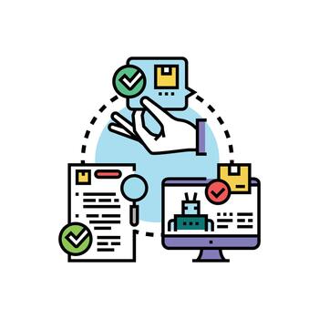 System approval forms process styles with document computer vector