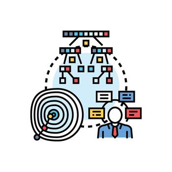 Algorithmic thinking process styles representing data analysis strategy forms vector