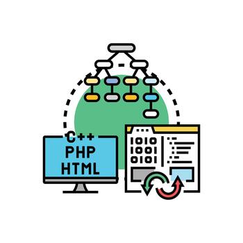 software desarrollo paquete múltiple utilizando programación idioma dialectos concepto estilos vector