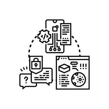 Web multipack application penetration testing security development styles vector