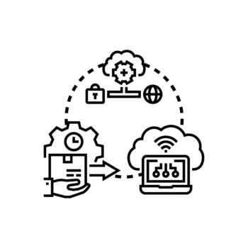 yo multiestilo Servicio servidor despliegue proceso optimizando nube informática variaciones vector