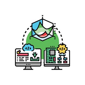 bajo código plataforma creando digital solicitud desarrollo. software vector