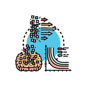 cerebro Procesando datos codificación diagrama de flujo desarrollo proceso vector