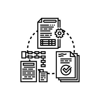 validado reporte edición documentos proceso. flujo de trabajo análisis vector