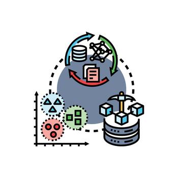 Scalable data processing and analytics concept vector