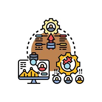 personal analítica optimizando humano recurso administración procesos. vector