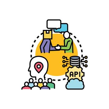 Client side application. layer development process vector