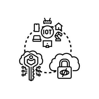 asegurando Internet establecido sistemas nube seguridad concepto. vector
