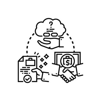 Problem. solving process finding business solution concept vector