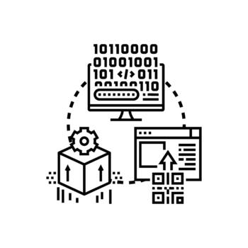 Electronic code snippet developing software process data vector