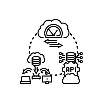 Cloud server infrastructure and computing services concept vector